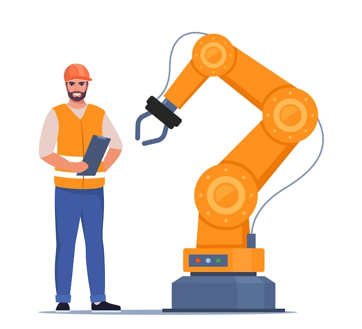 Vector robotic arm industrial tool mechanical robot arm machine hydraulic equipment automotive