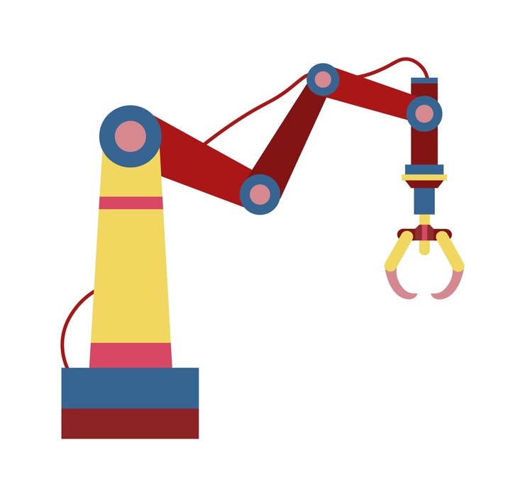 Vector robotic arm manipulator vector illustration