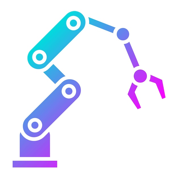 Vector robotic arm vector icon can be used for industrial process iconset