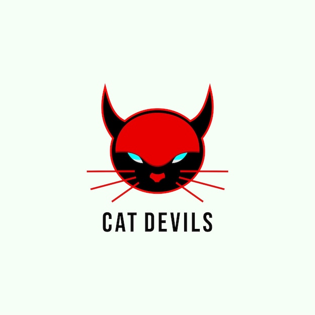 Robotic cat devils logo design