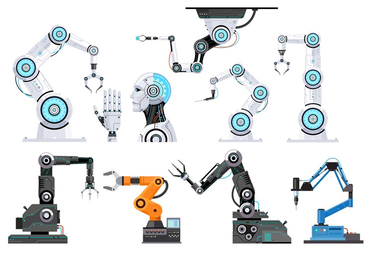 Vector robotic engineering illustrations
