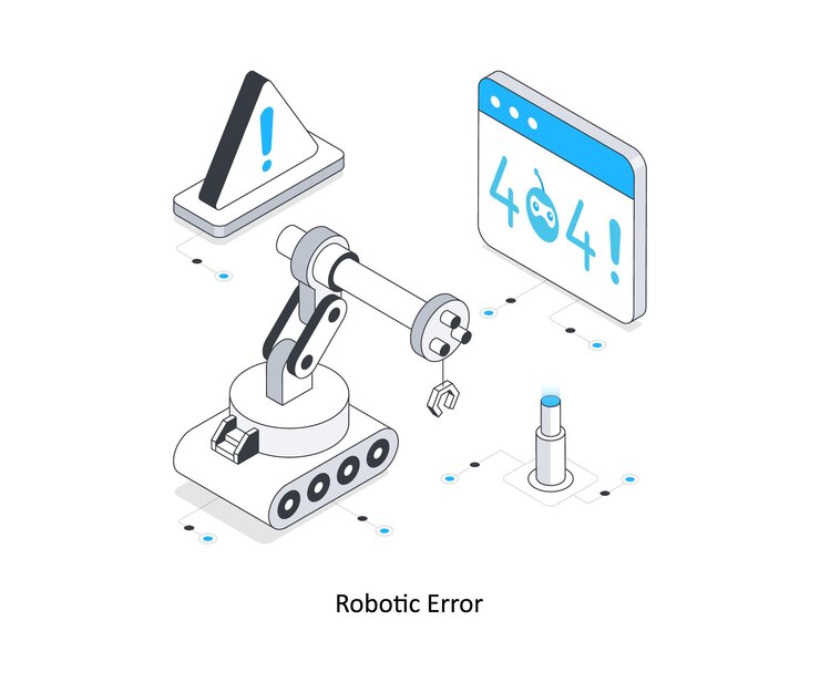 Vector robotic error isometric stock illustration eps file stock illustration