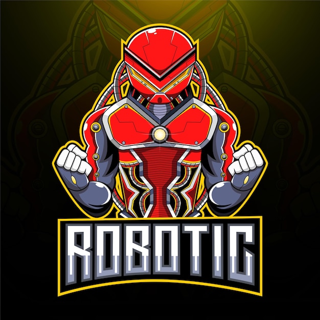 Robotic esport mascotte logo