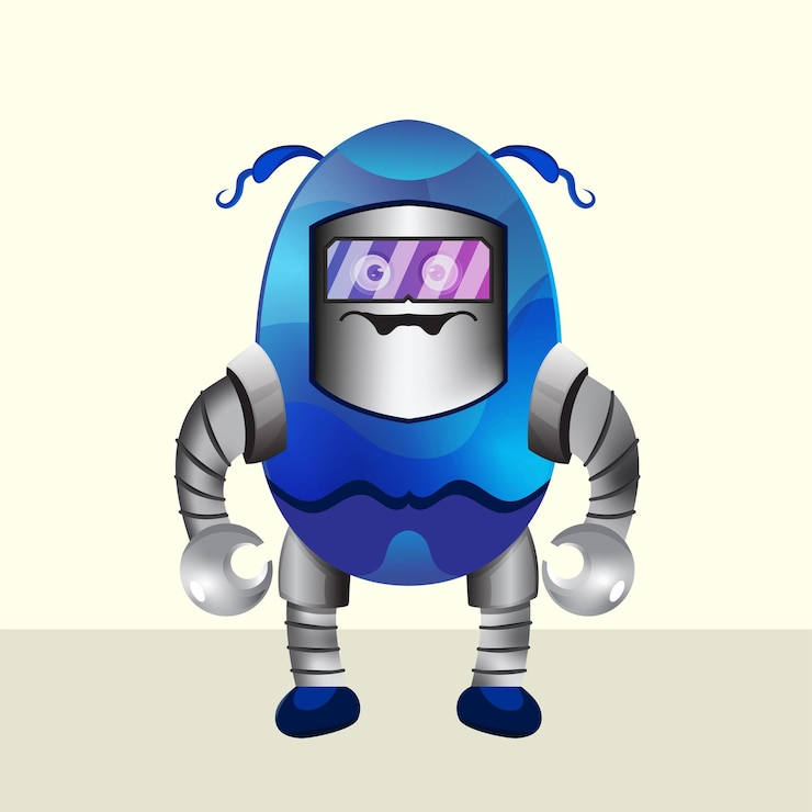 Vector robotic future science technology concept isolated premium vector cartoon style for mascot