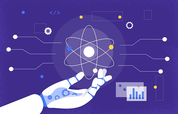 Вектор Концепция вектора роботизированной руки