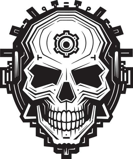 Vector robotic skull logo a symphony of art and engineering vector cyber artistry the essence of the futur