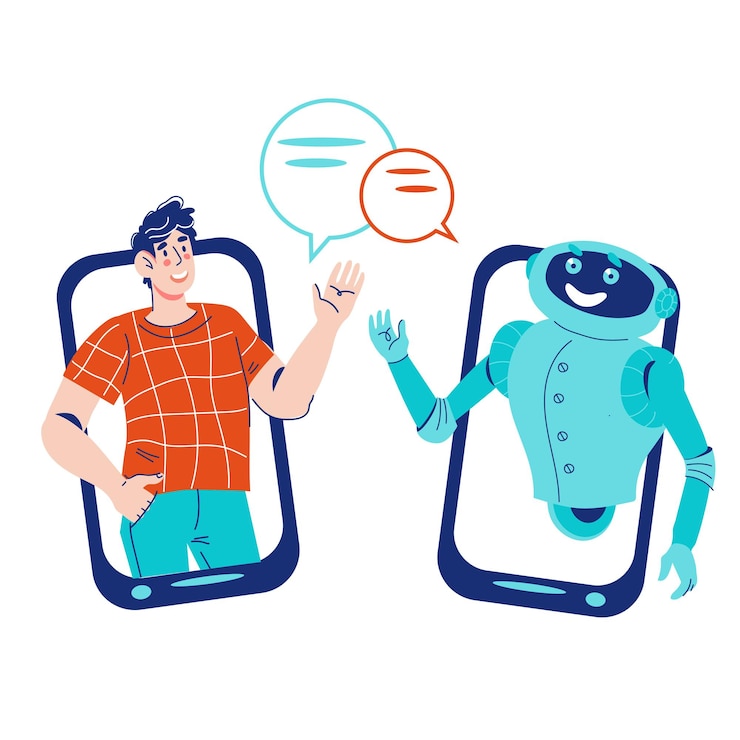 Vector robotic support or chatbot business concept vector illustration isolated