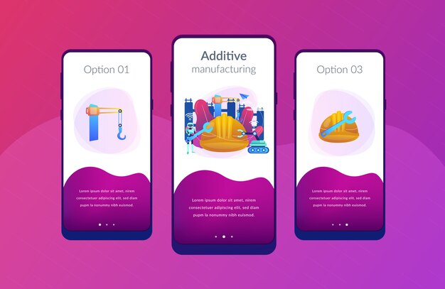 Vector robotics construction app interface template.