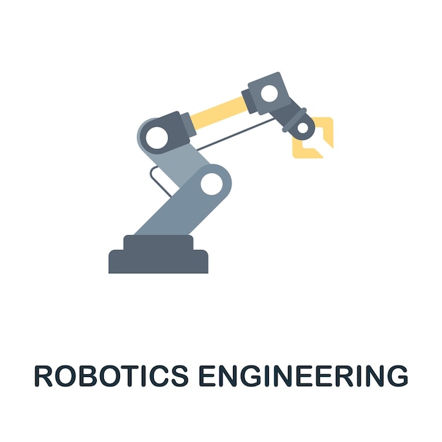 Плоская иконка Robotics Engineering Цветной знак из коллекции Creative Robotics Engineering значок иллюстрации для инфографики веб-дизайна и многое другое