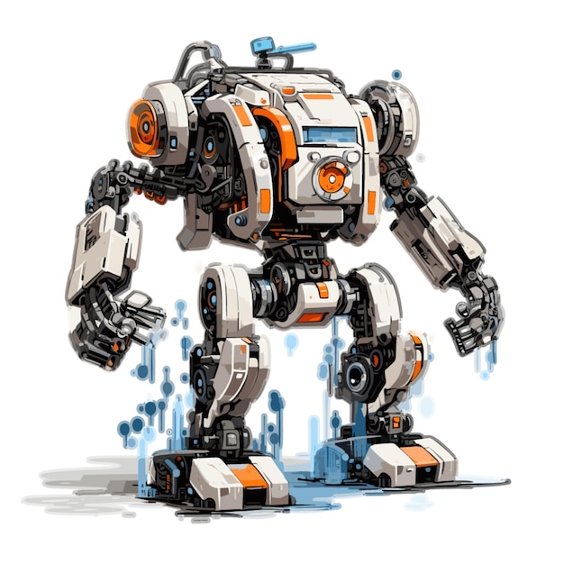 robotics vector on white background
