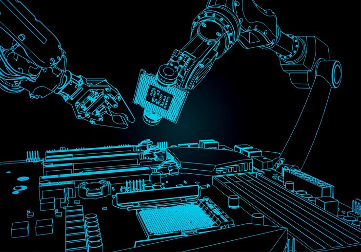 Vector robots assemble a computers