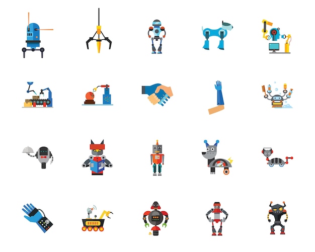 Set di icone di robot