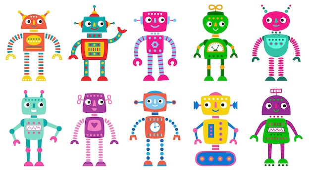 Robots stripfiguren clip art collectie