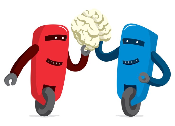Vector robots thinking together as a team