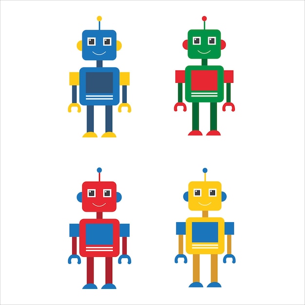 Vector robots vector illustration design template collection