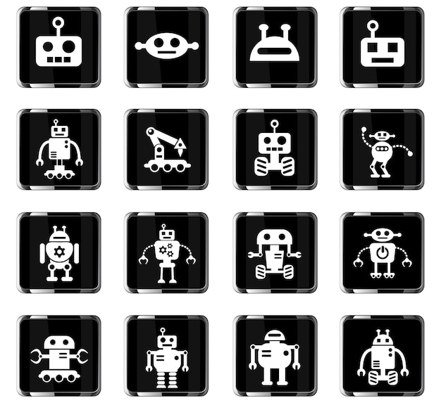 Robots webpictogrammen voor gebruikersinterfaceontwerp