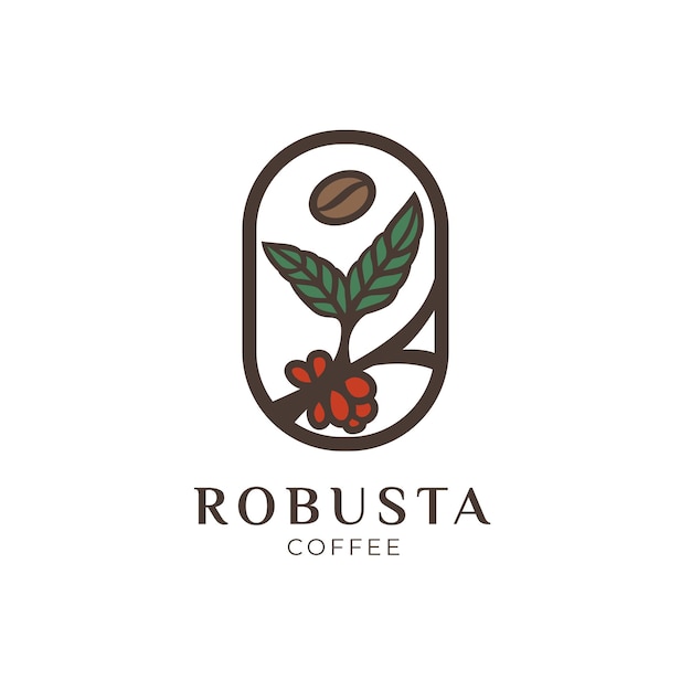 Robusta coffee branch logo design