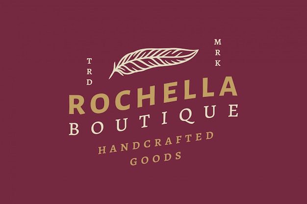 Vector rochella boutique logo and label design