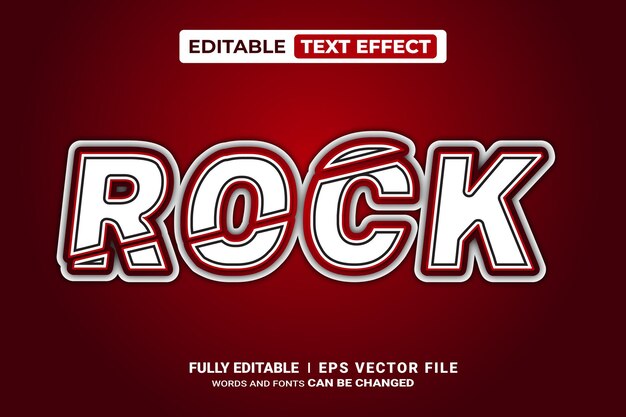 Vector rock 3d bewerkbare tekst-effect