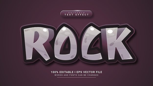 Rock 3d text style effect template