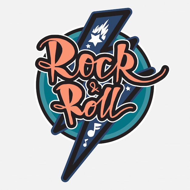 Vector rock and roll belettering