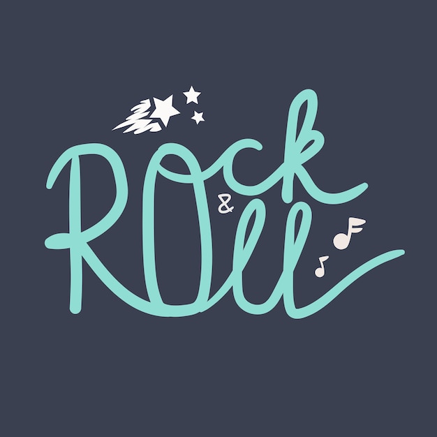 Vector rock and roll belettering