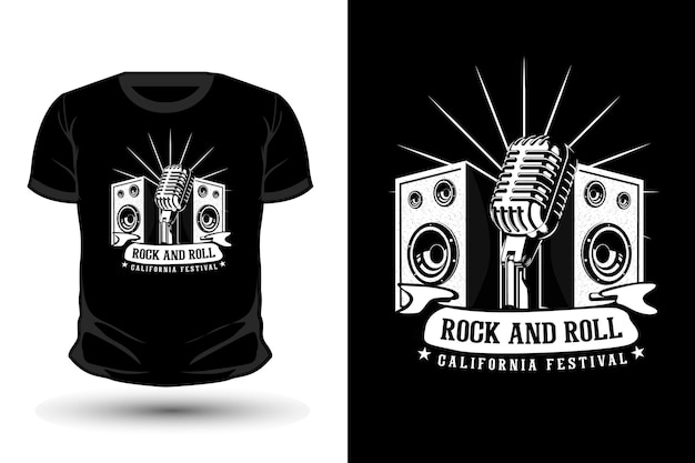 Rock and roll Californië festival typografie shirtontwerpography