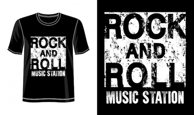 Rock and roll typografie voor print t-shirt