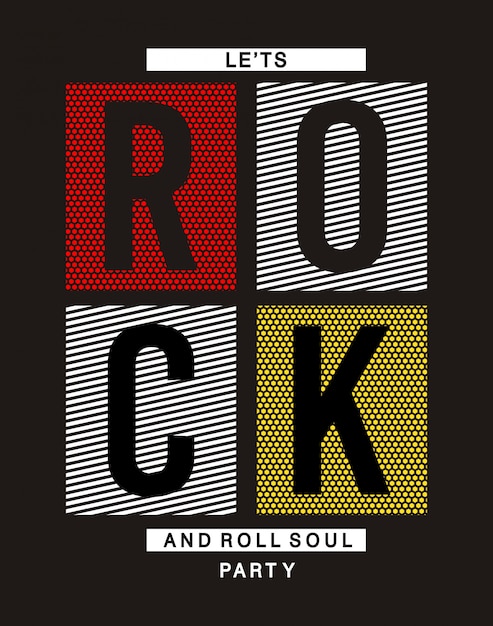 rock and roll typografie voor rprint t-shirt