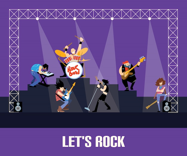 Vector rock band concert