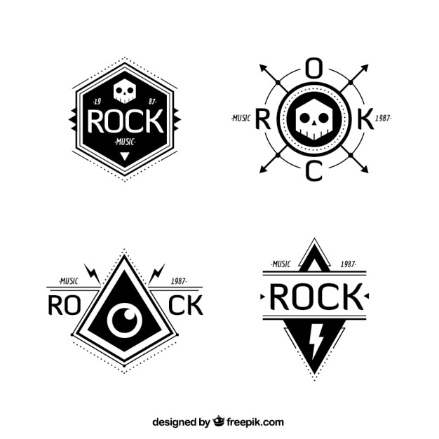 Vettore banda logo collezione rock