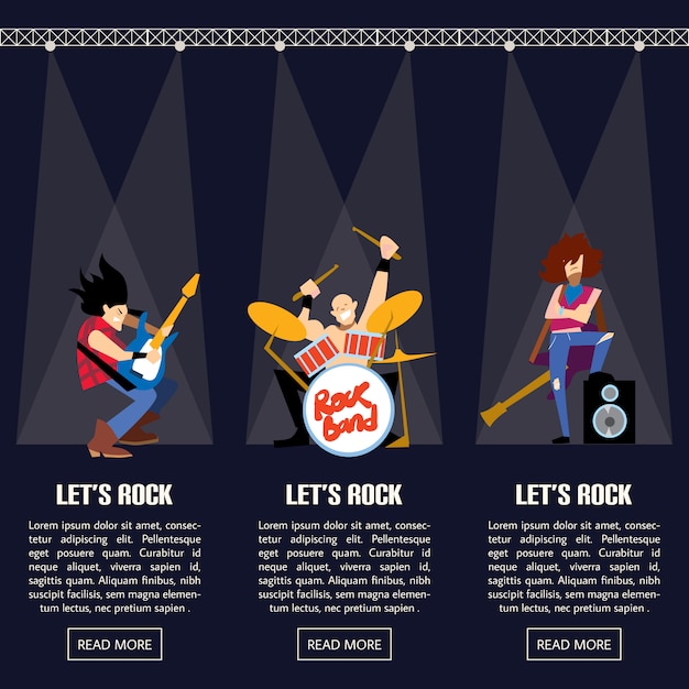 Rock band music group  illustration