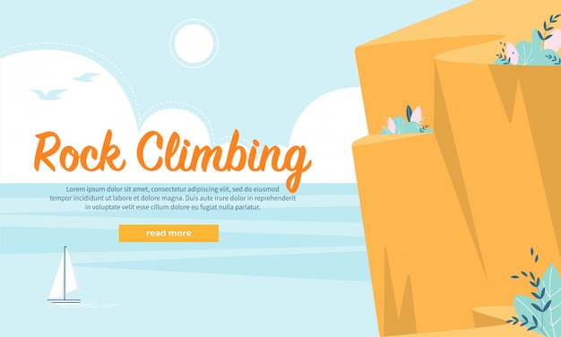 Rock Climbing Advertising Flat Webpage Banner