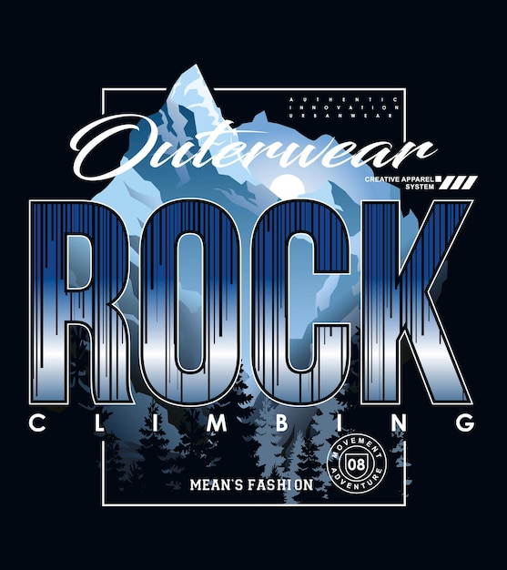 Vector rock climbing art vector typography illustration design graphic printing