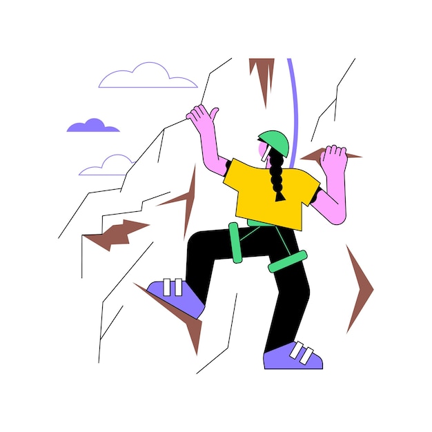 Rock climbing isolated cartoon vector illustrations