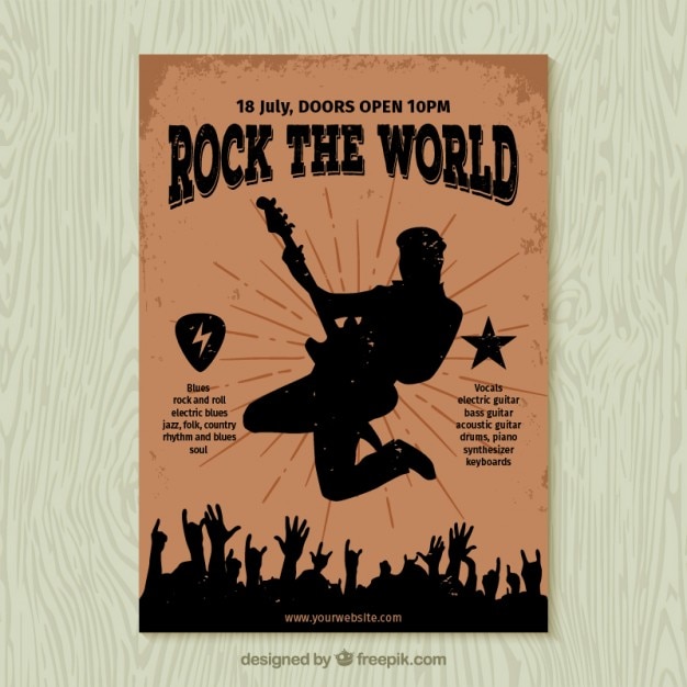 Vector rock de wereld poster