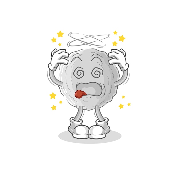 Rock dizzy head mascot cartoon vector