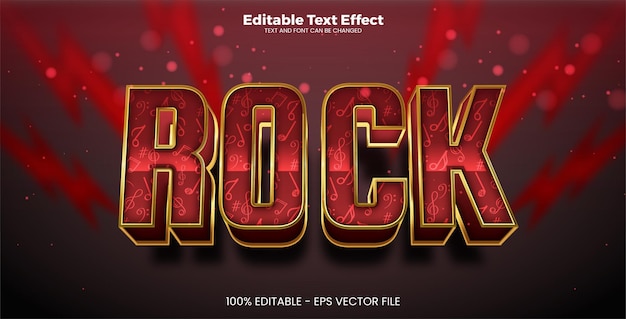 Vector rock editable text effect in modern trend style