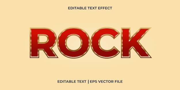 rock editable text effect