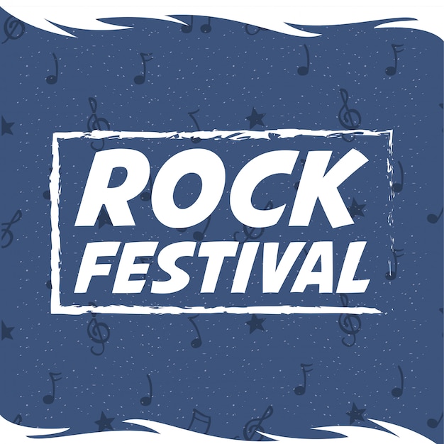 Manifesto dell'invito di intrattenimento del festival rock