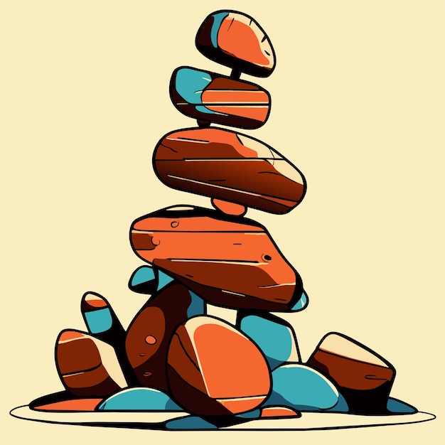 Rock formations with unique shapes and textures vector illustration in flat style