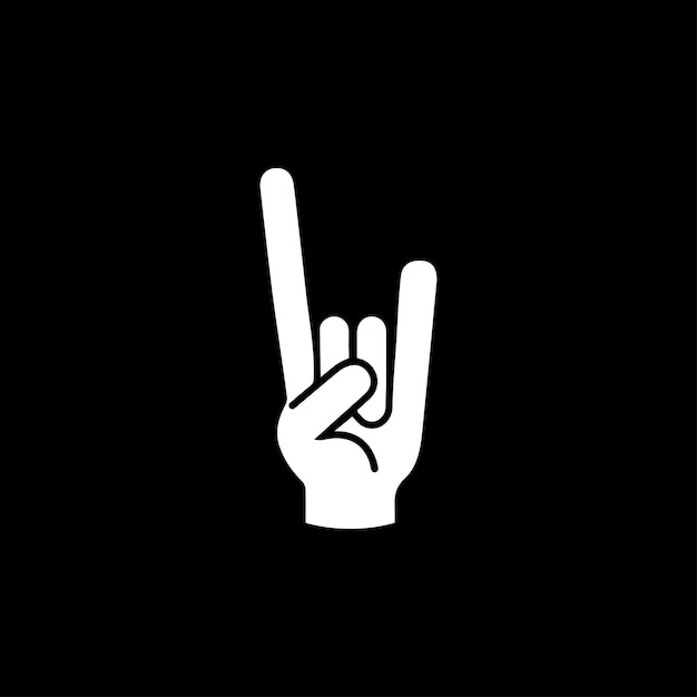 Rock on gesture symbol heavy metal hand gesture vector illustration