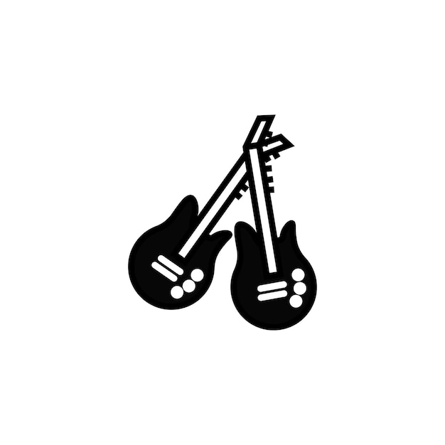 rock guitar vector type icon