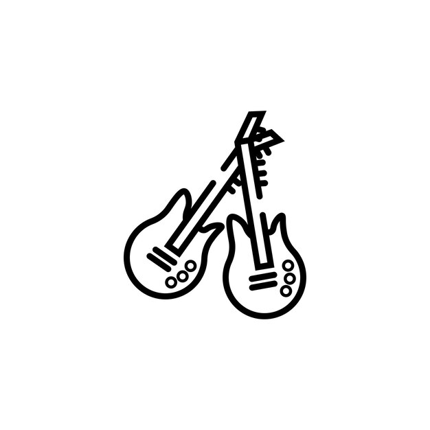 Значок векторного типа рок-гитары