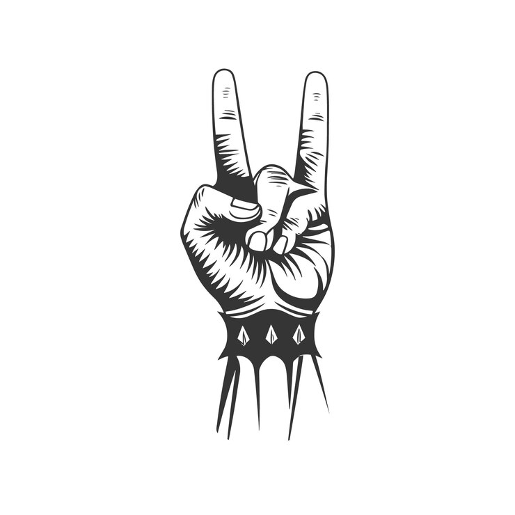 Vector rock on hand gesture
