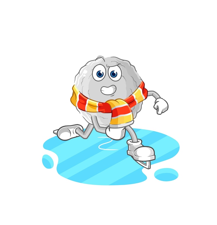 Vector rock ijs skiën stripfiguur mascotte vector
