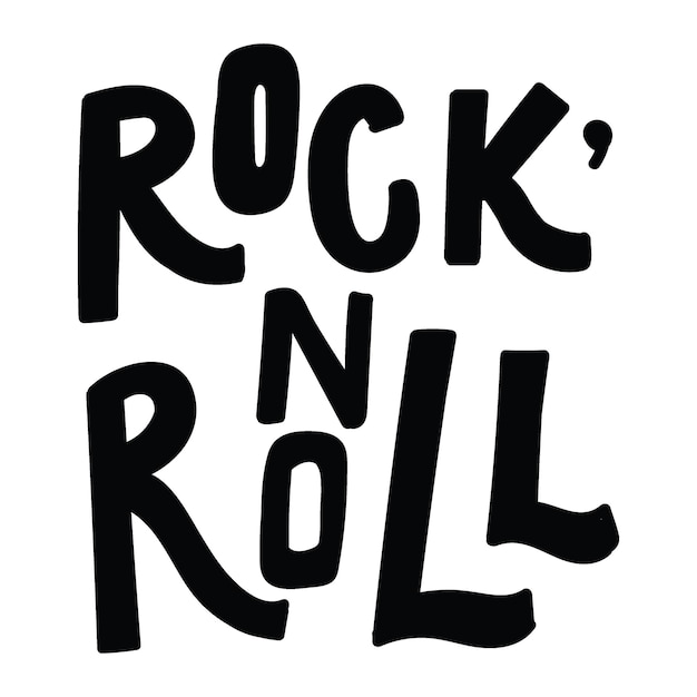 Vector rock in roll t-shirt ontwerp tee print tshirt ontwerp belettering t-shirt ontwerp typografie t-shirt silhouet t-shirt ontwerp kunst zwarte kalligrafie belettering