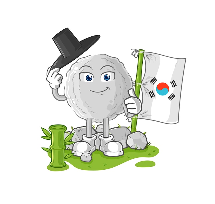 Vector rock korean character cartoon mascot vector