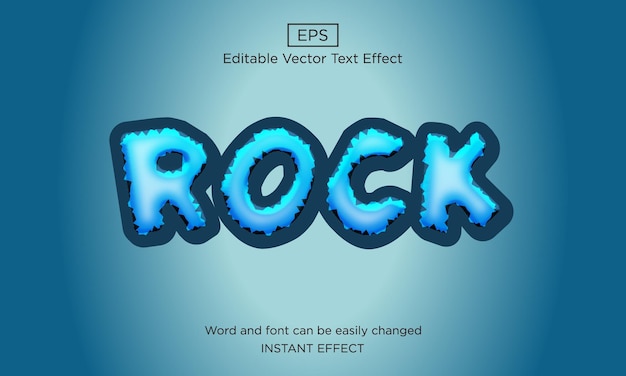 Rock letter bewerkbare premium vector teksteffect afbeeldingsstijl