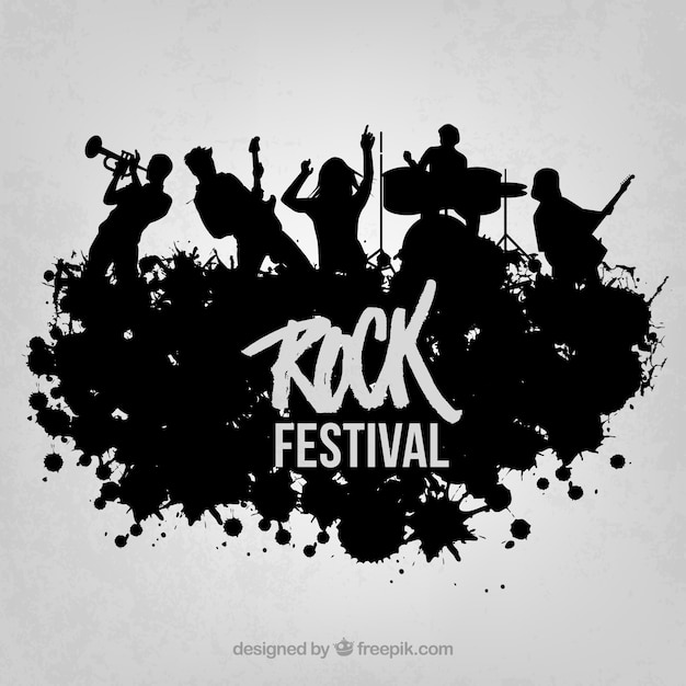 Rock live on stage vector silhouette